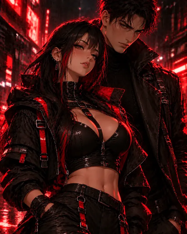 PornWorks AI para futanari con IA: ilustración de un personaje adulto ficticio en estilo anime